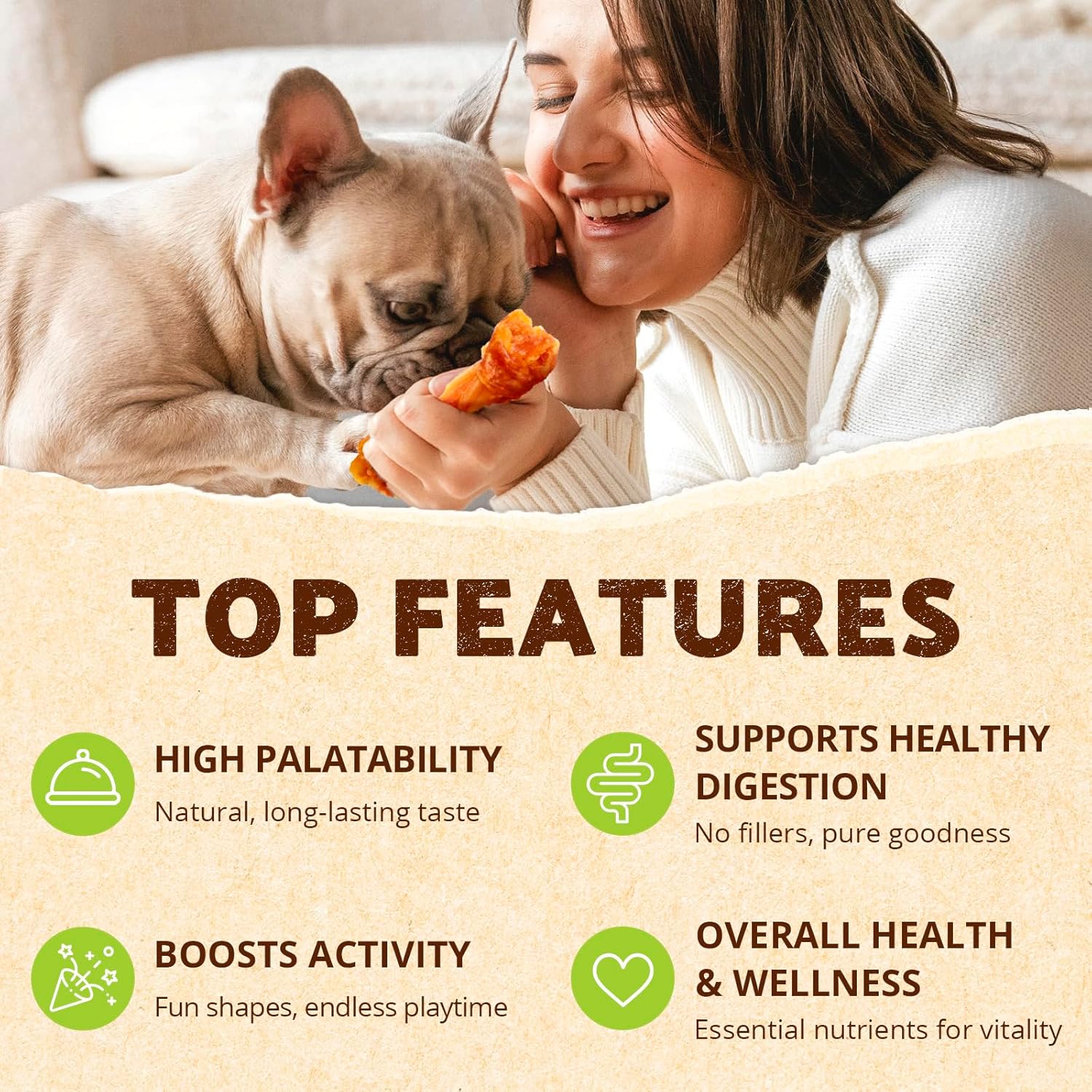 Afreschi Natural Turkey Tendon Bone (L) 10 oz, USA-Sourced Turkey Tendon, All Natural Puppy Chew, Hypoallergenic, Rawhide Alternative, for Large Breeds