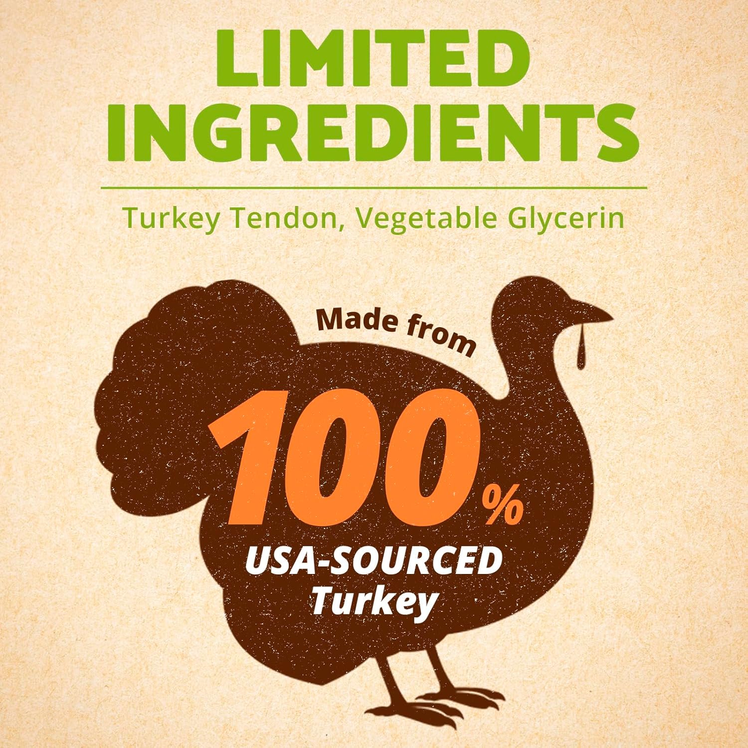 Afreschi Natural Turkey Tendon Bone (S) 8 oz, Turkey Sourced from USA, All Natural Puppy Chew, Hypoallergenic, Rawhide Alternative, for Small Breeds