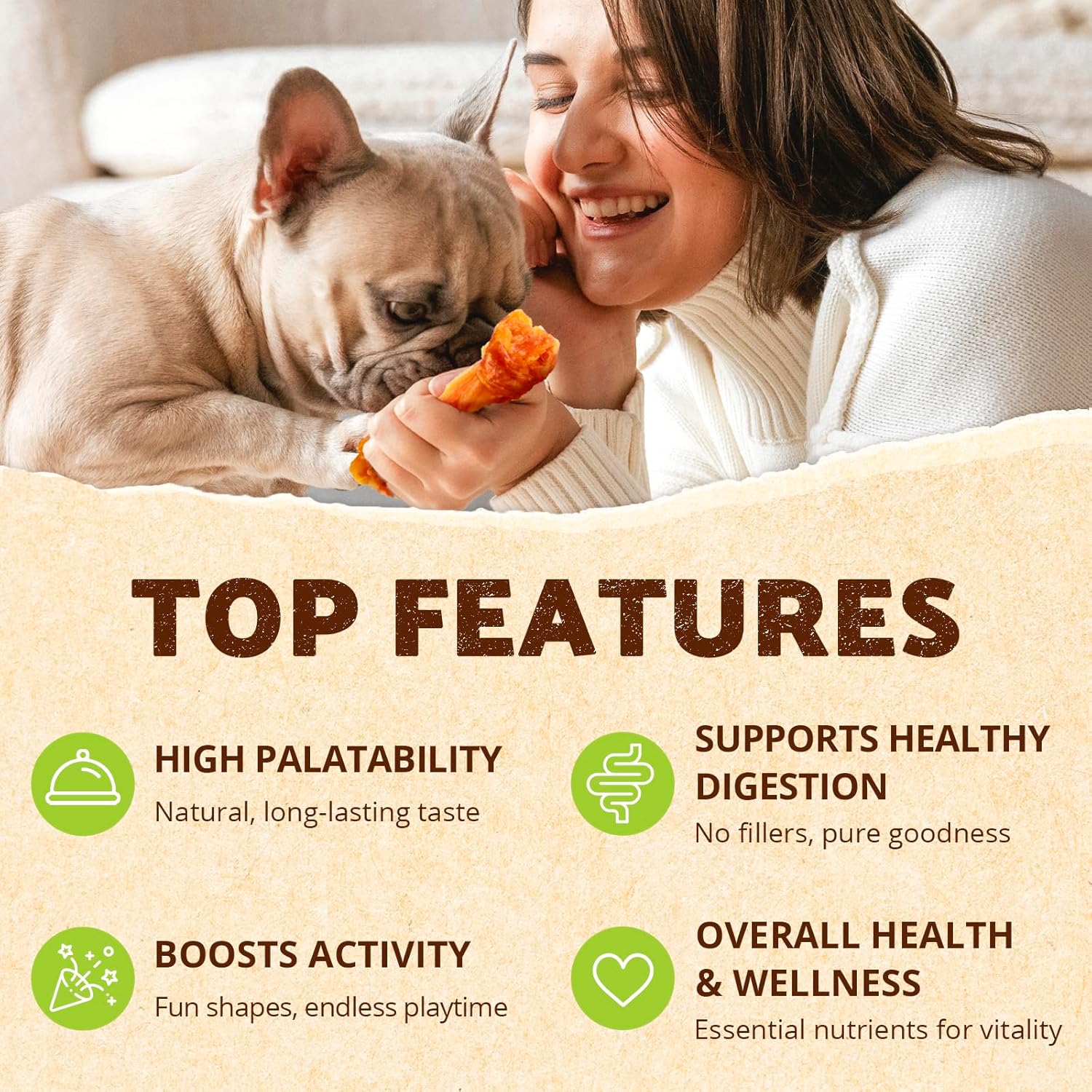 Afreschi Turkey Tendon for Dogs, Dog Treats for Signature Series, All Natural Human Grade Puppy Chew, Ingredient Sourced from USA, Hypoallergenic, Rawhide alternative, 4 Units/Pack Ring (Small)